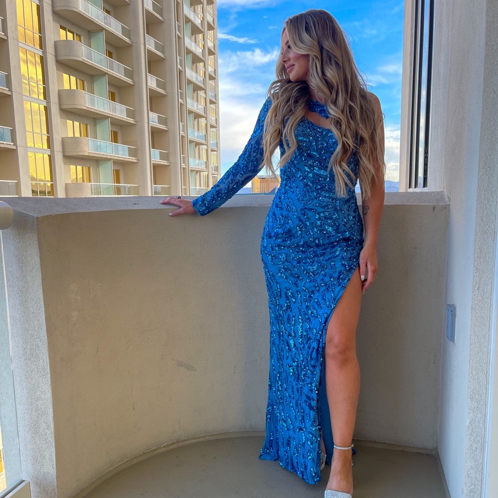 Sherri Hill Dress 54396 bright blue